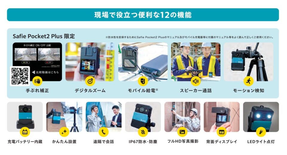 セーフィーポケットの12の機能を一覧で紹介している画像