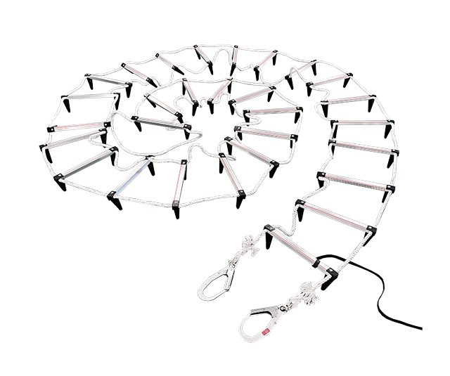 縄はしご　10ｍ　手すり用Bフック付